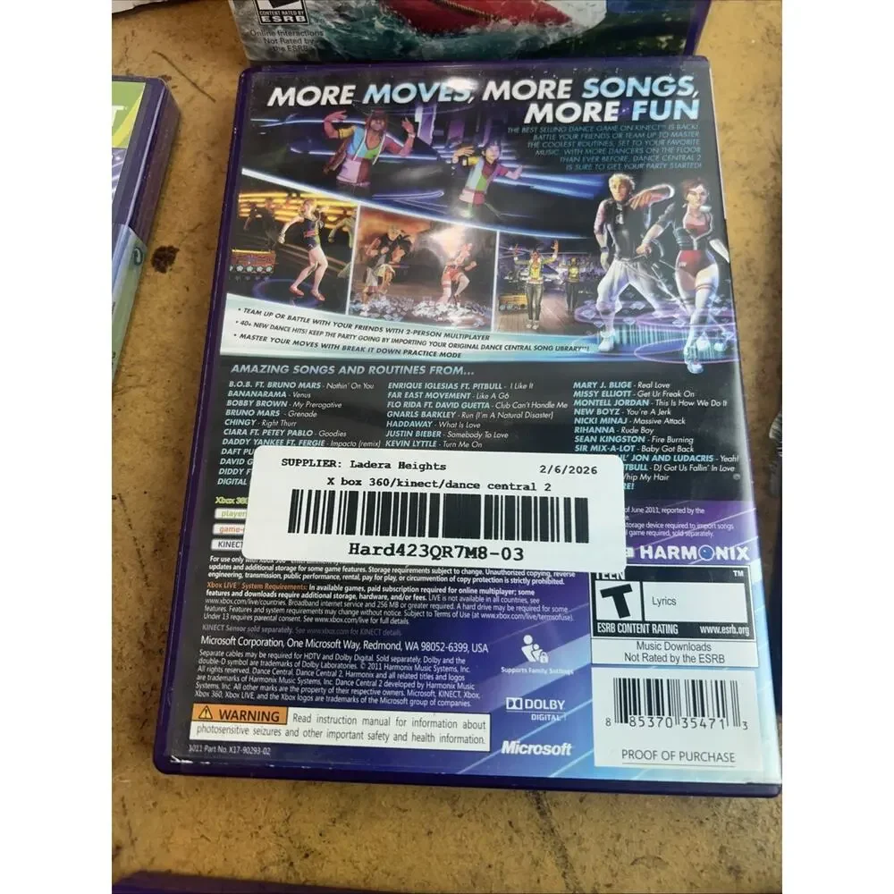 7 Xbox 360 Game Bundle Just Dance Central Kinect Sports Kinect Adventure New